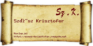 Szász Krisztofer névjegykártya