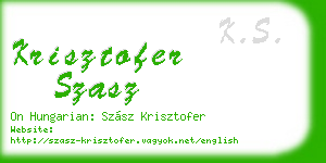 krisztofer szasz business card